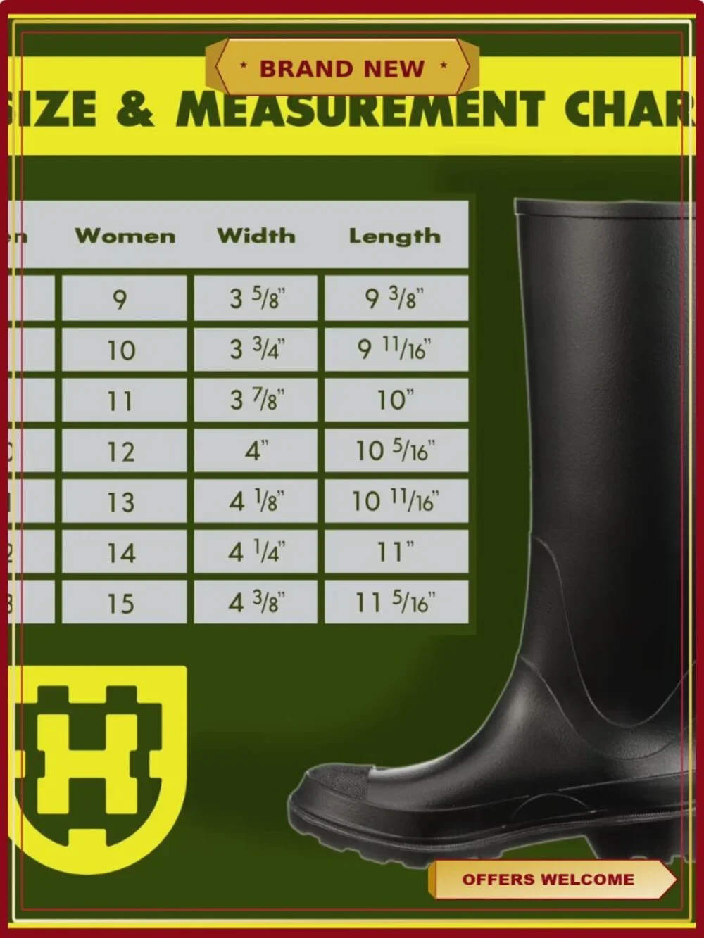Men's Steel Shank Waterproof PVC Rubber Pull-On Work Boot